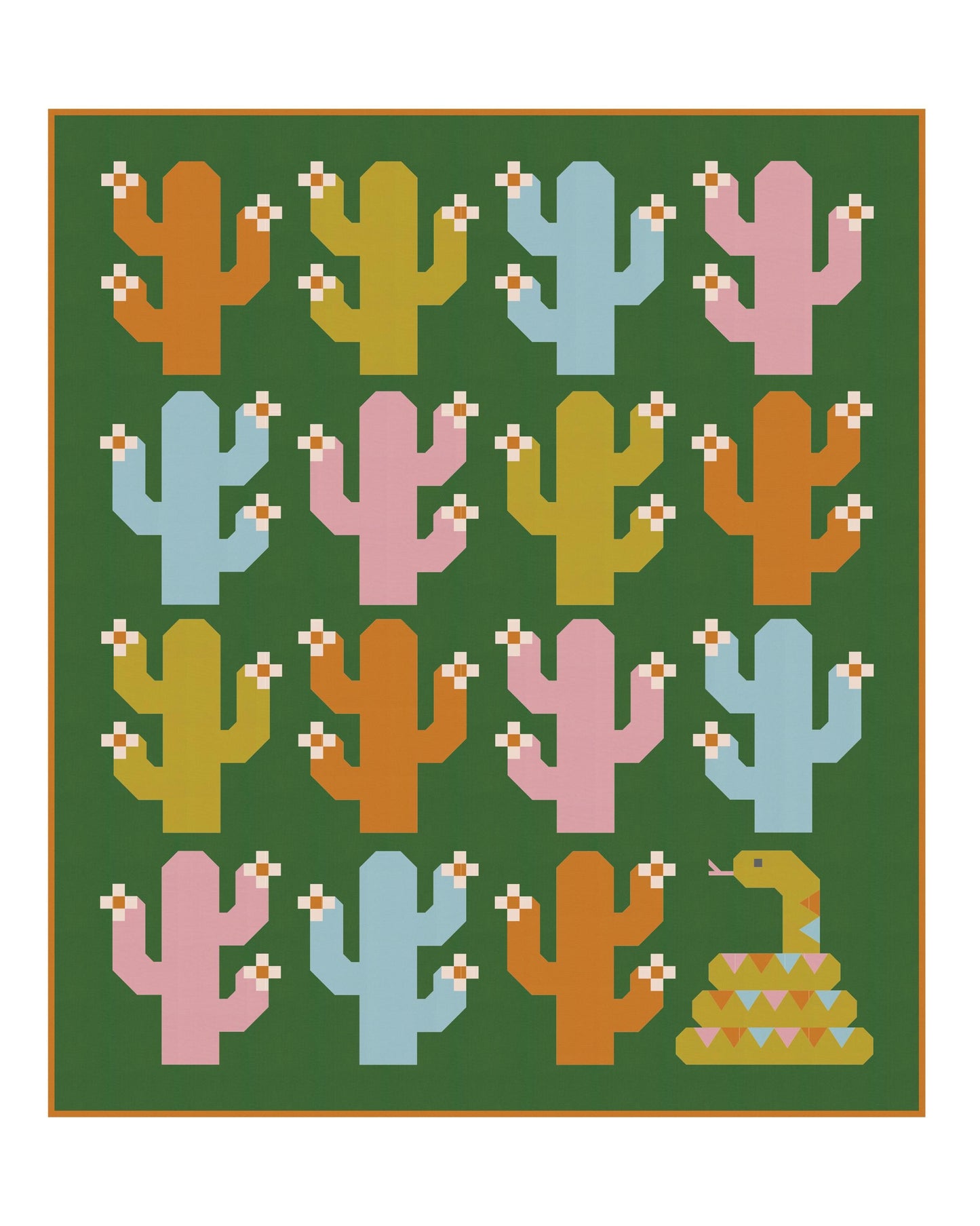 Oh My Cacti Quilt Pattern by Pen + Paper Patterns | Modern Quilt | Printed Pattern | Little Fawn Fabric