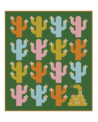 Oh My Cacti Quilt Pattern by Pen + Paper Patterns | Modern Quilt | Printed Pattern | Little Fawn Fabric