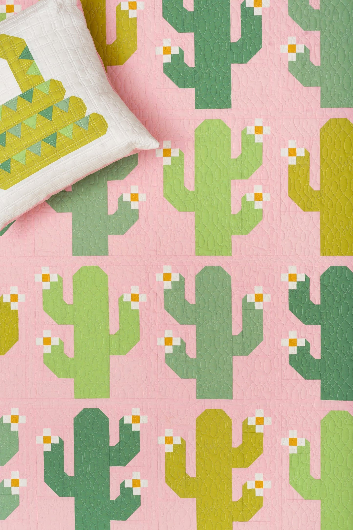 Oh My Cacti Quilt Pattern by Pen + Paper Patterns | Modern Quilt | Printed Pattern | Little Fawn Fabric