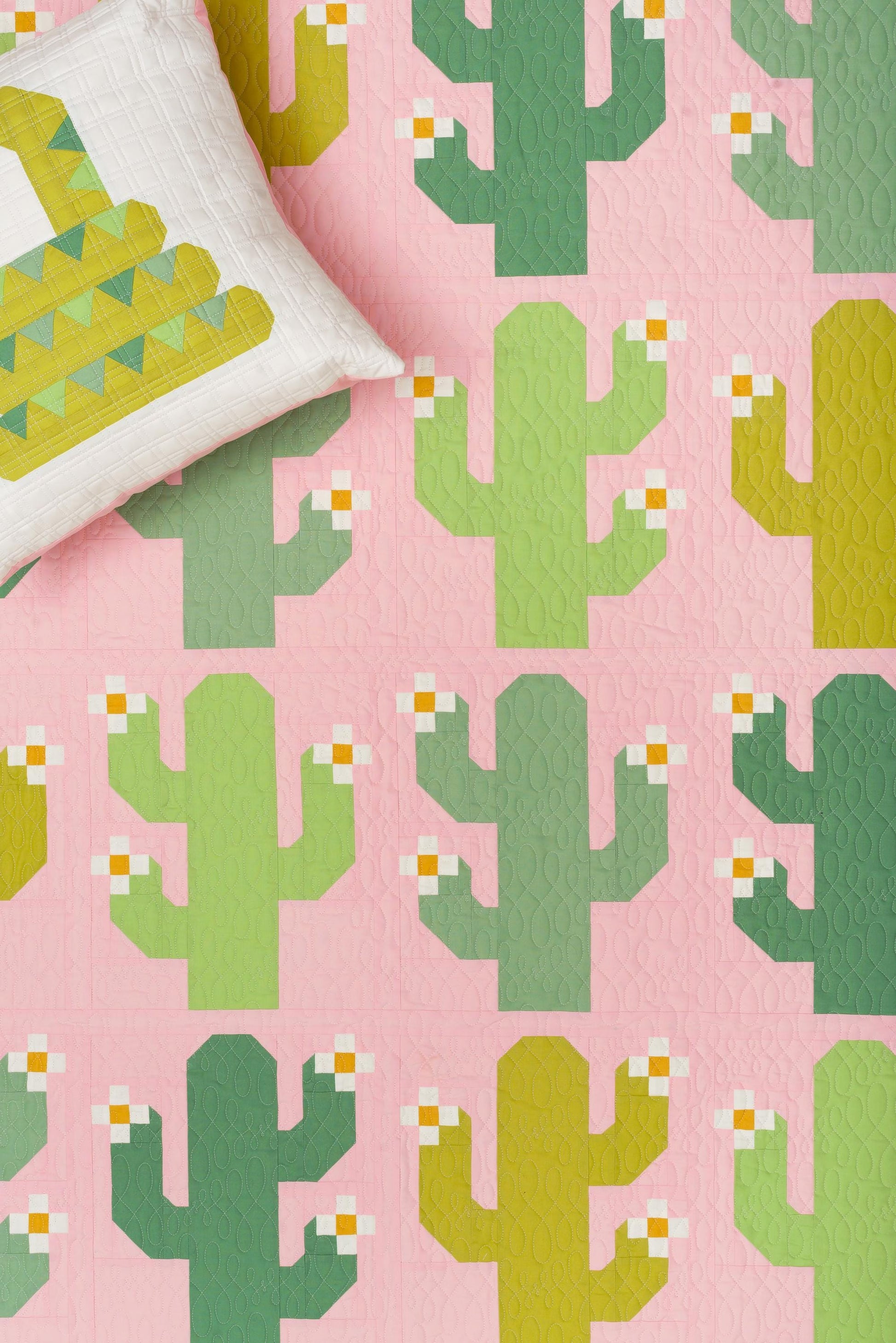 Oh My Cacti Quilt Pattern by Pen + Paper Patterns | Modern Quilt | Printed Pattern | Little Fawn Fabric