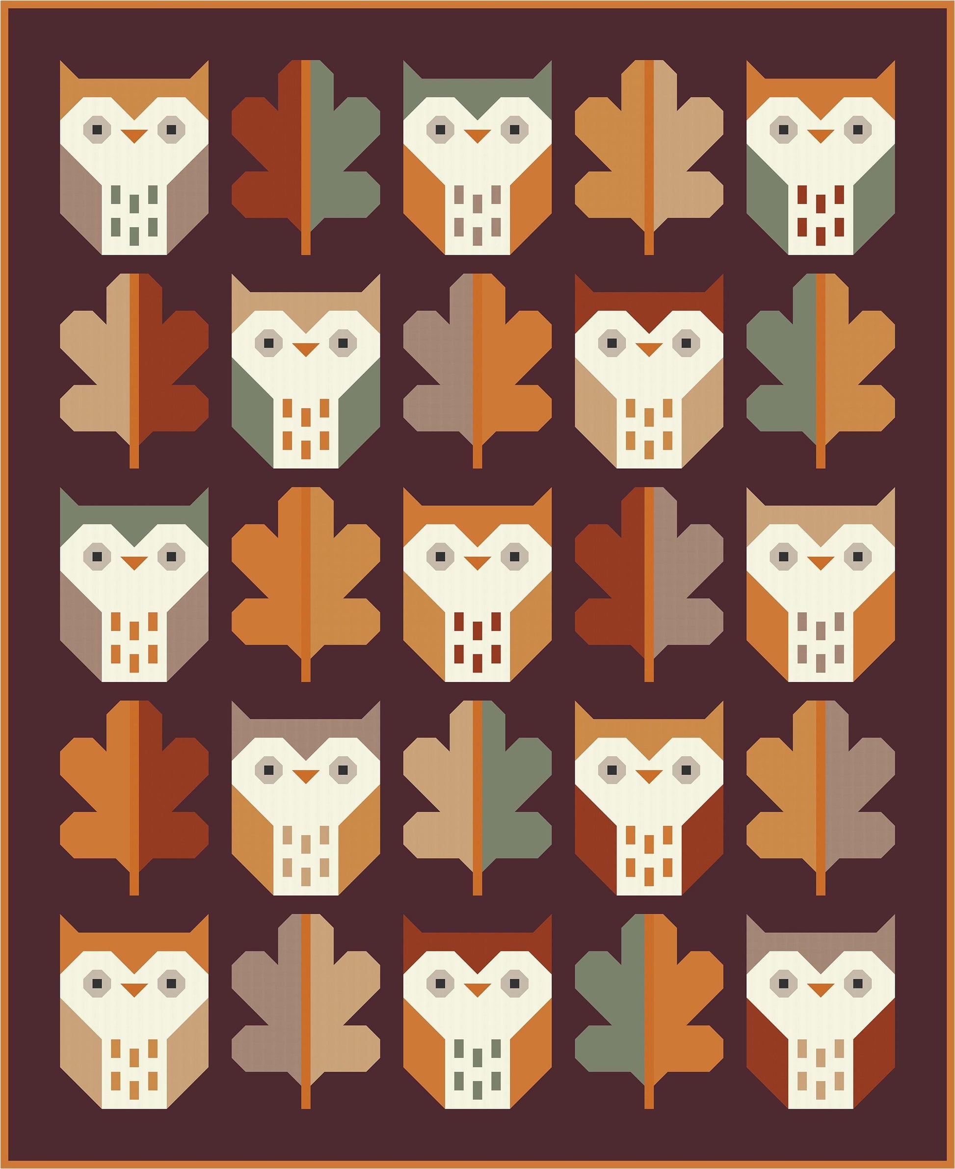Night Owl Quilt Pattern by Pen + Paper Patterns | Modern Bird Quilt | Printed Pattern | Little Fawn Fabric