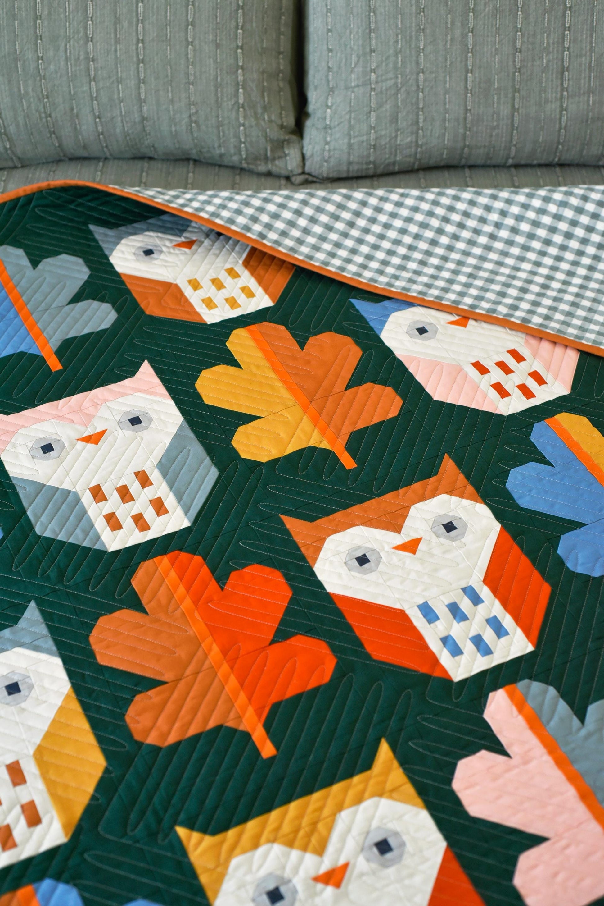 Night Owl Quilt Pattern by Pen + Paper Patterns | Modern Bird Quilt | Printed Pattern | Little Fawn Fabric