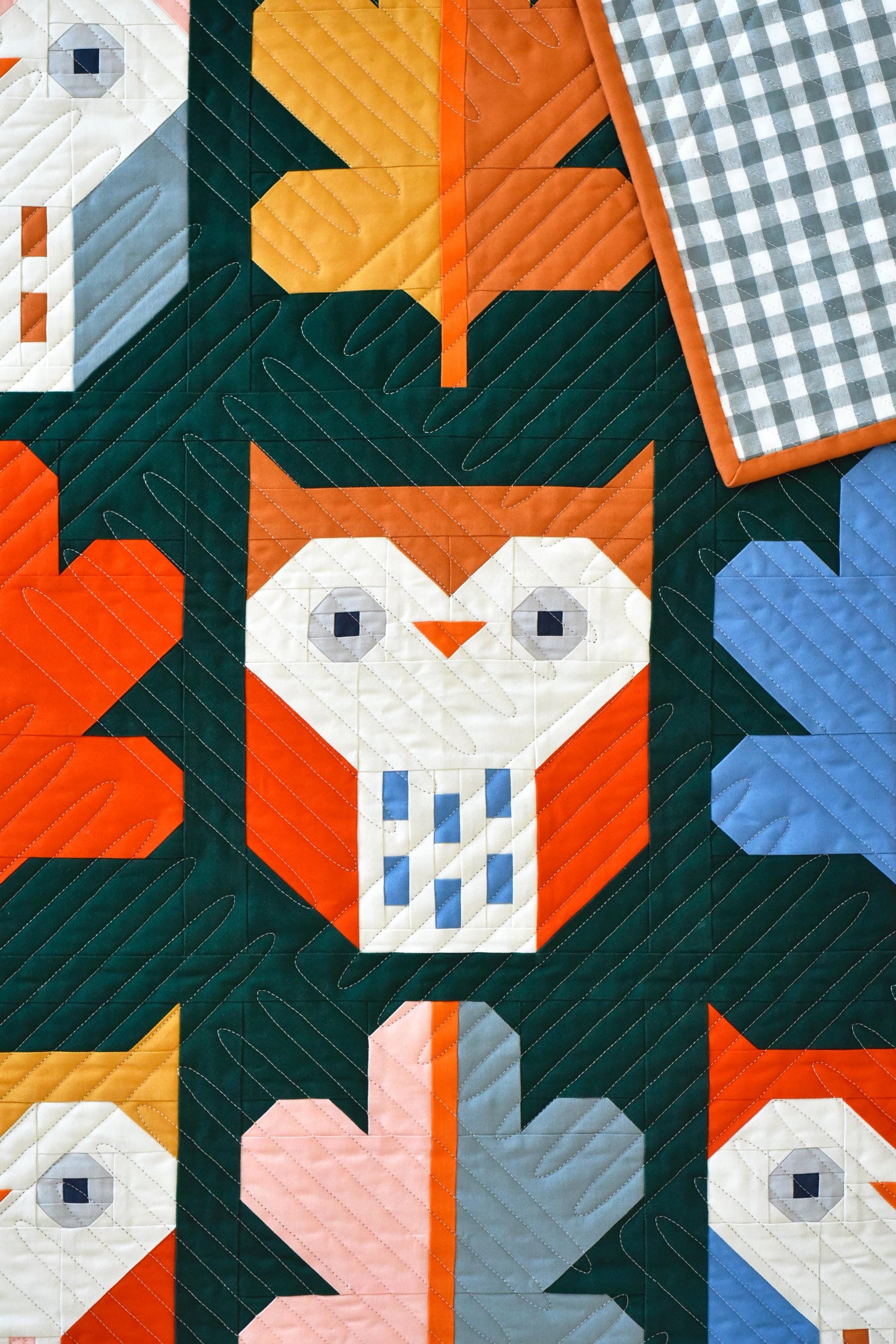 Night Owl Quilt Pattern by Pen + Paper Patterns | Modern Bird Quilt | Printed Pattern | Little Fawn Fabric