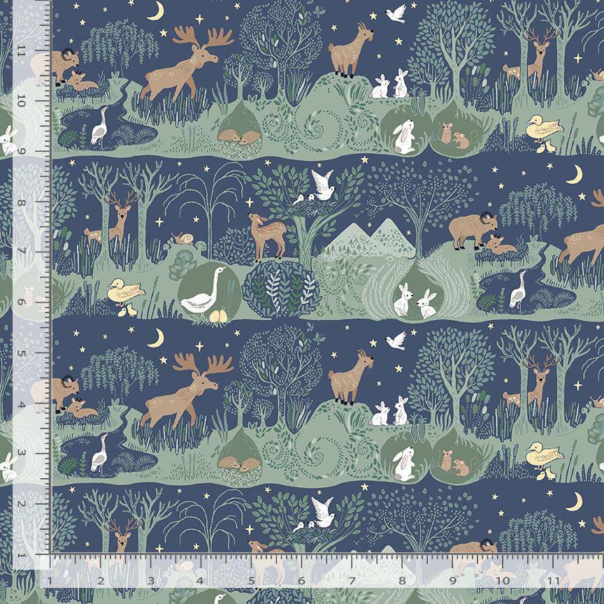 Forest Fable Fabric - By Dear Stella - FOREST FABLE Collection - Cotton By The Yard - Wild Animals Pattern