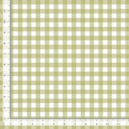 Olive Grove Gingham Fabric - By Dear Stella - SECRET GARDEN Collection - Cotton By The Yard - Checkered Pattern