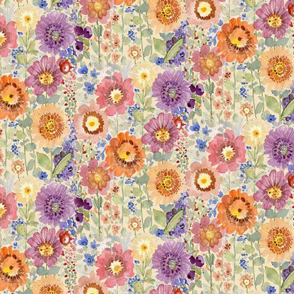 Farm Flowers Fabric - By Dear Stella - SECRET GARDEN Collection - Cotton By The Yard - Floral Pattern