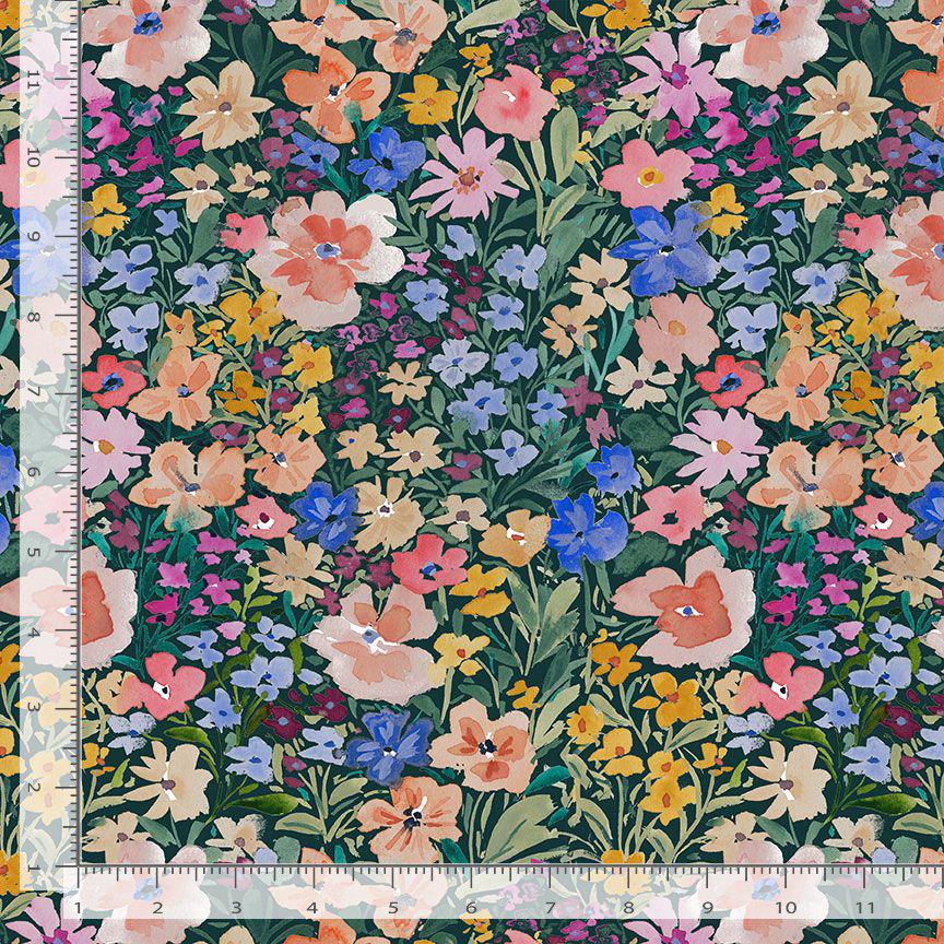 Leap Year Fabric - By Dear Stella - SECRET GARDEN Collection - Cotton By The Yard - Floral Pattern