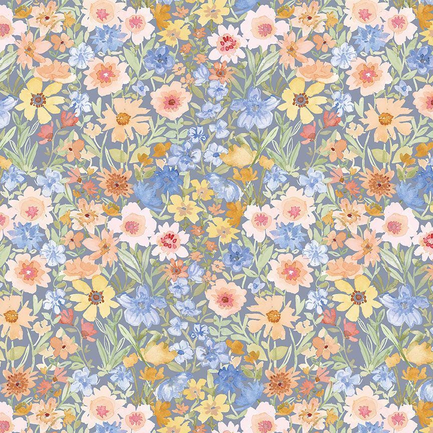 Salt Pond Beach Fabric - By Dear Stella - SECRET GARDEN Collection - Cotton By The Yard - Floral Pattern