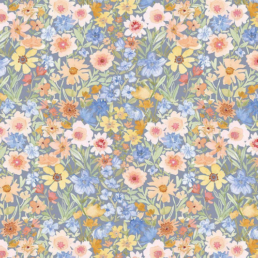 Salt Pond Beach Fabric - By Dear Stella - SECRET GARDEN Collection - Cotton By The Yard - Floral Pattern