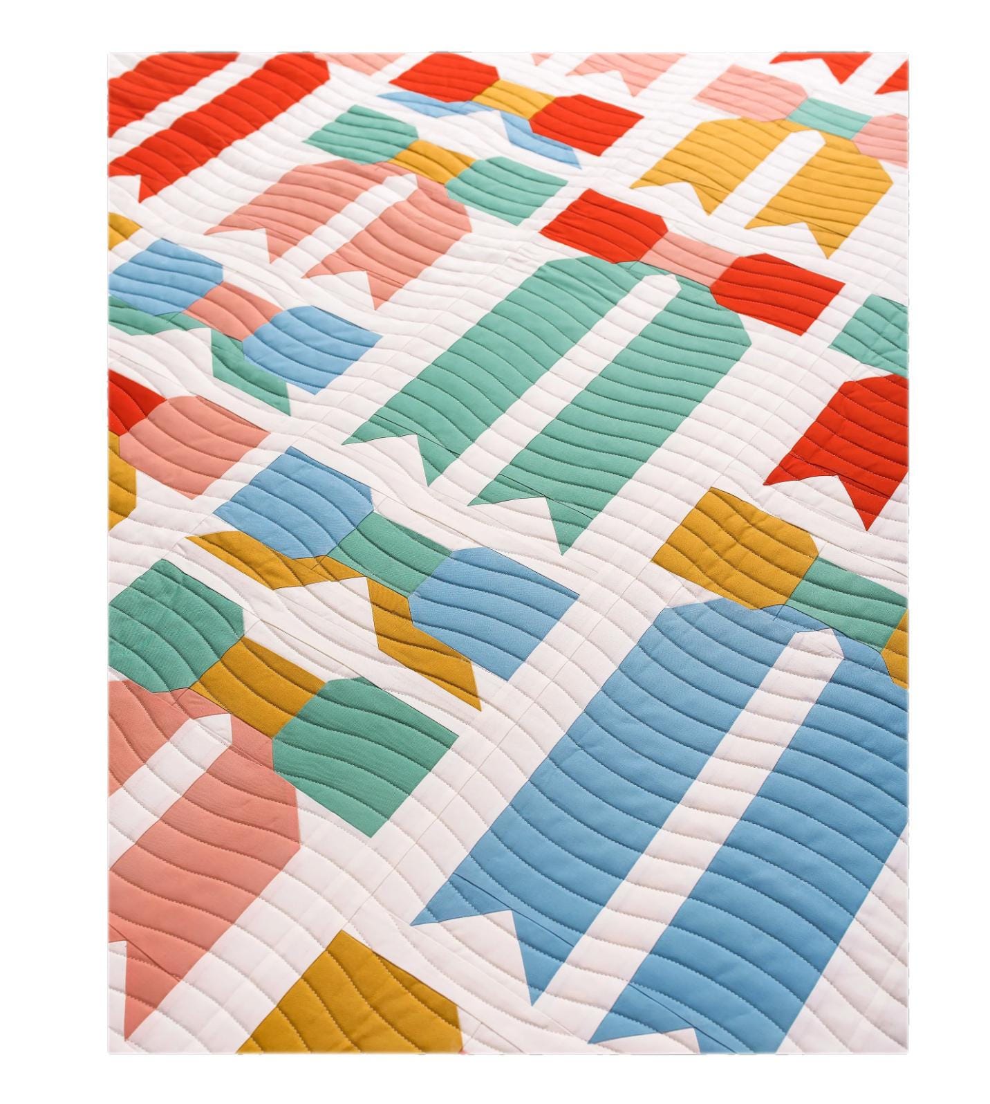 Top Knot Quilt Pattern by Pen + Paper Patterns – Printed Little Fawn Fabric Bow Quilt Sewing Pattern