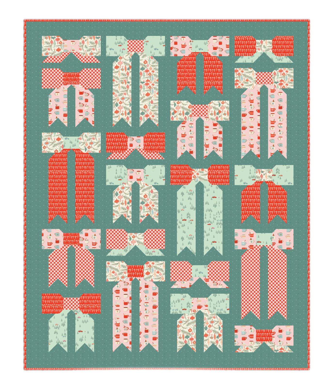 Top Knot Quilt Pattern by Pen + Paper Patterns – Printed Little Fawn Fabric Bow Quilt Sewing Pattern