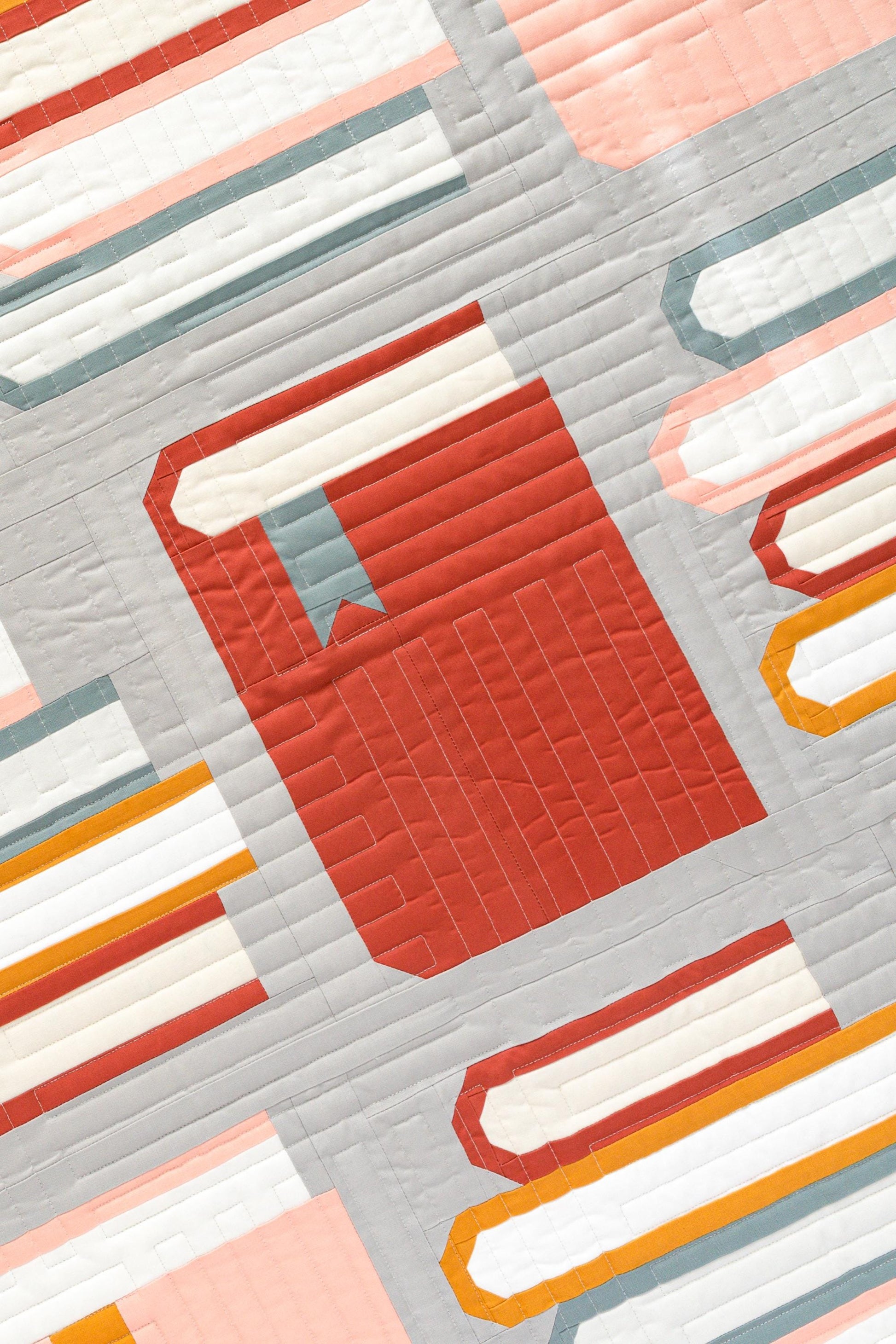 Book Nook Quilt Pattern by Pen + Paper Patterns – Printed Little Fawn Fabric Book Worm Quilt Sewing Pattern