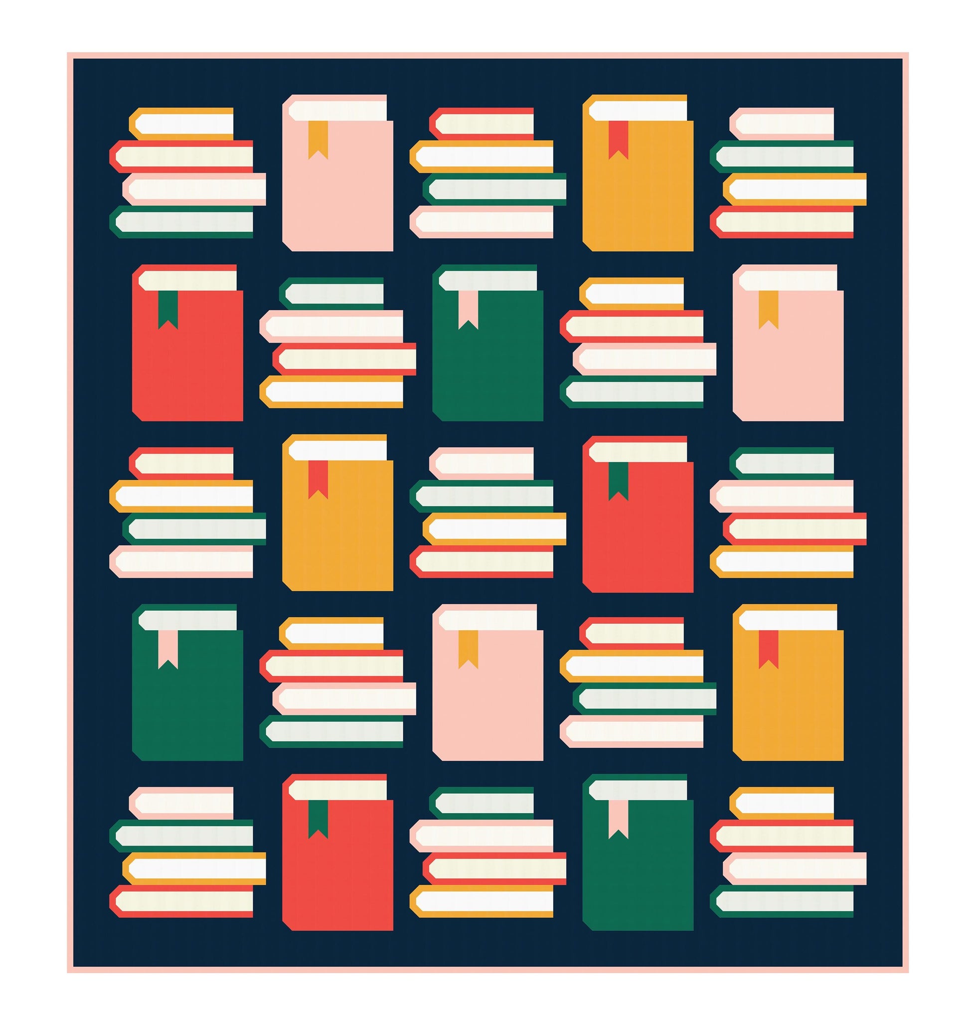 Book Nook Quilt Pattern by Pen + Paper Patterns – Printed Little Fawn Fabric Book Worm Quilt Sewing Pattern