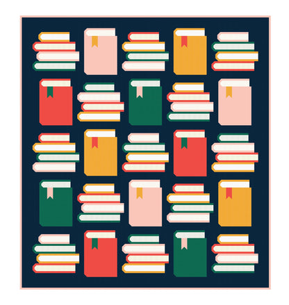 Book Nook Quilt Pattern by Pen + Paper Patterns – Printed Little Fawn Fabric Book Worm Quilt Sewing Pattern