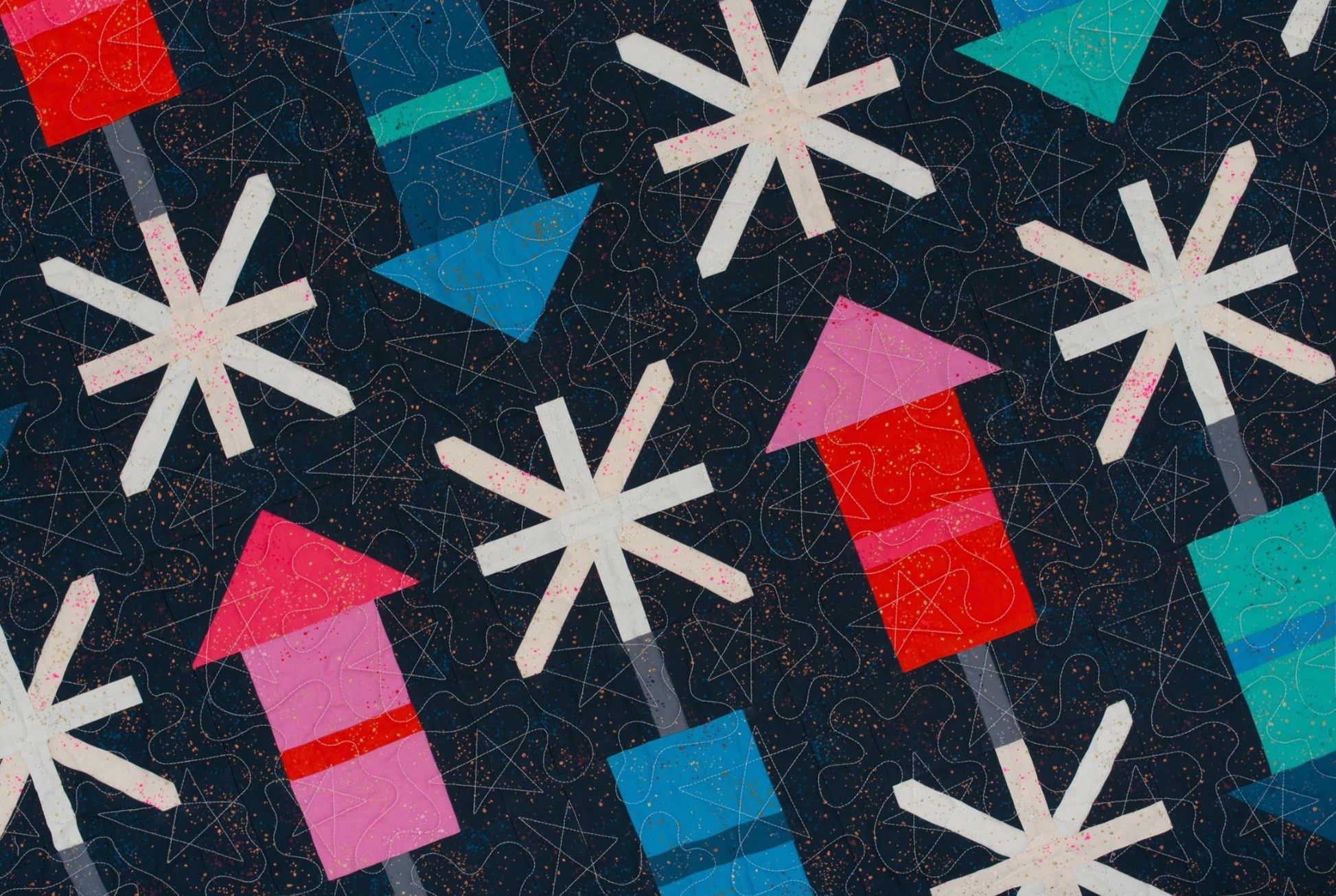 Firecracker Quilt Pattern by Pen + Paper Patterns - 4th of July Little Fawn Fabric Sewing Quilt Pattern