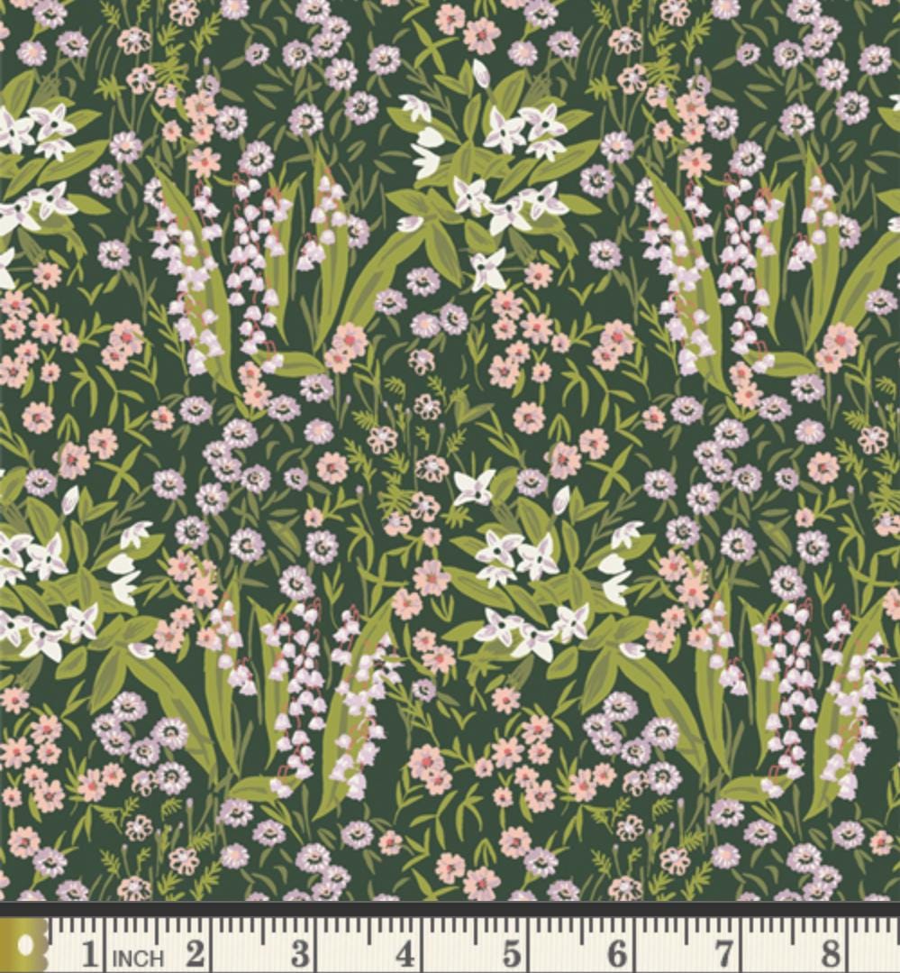 Harmony Eventide Floral Fabric – Premium Cotton by the Yard – MIDSUMMER Collection by Sharon Holland – Art Gallery Fabrics
