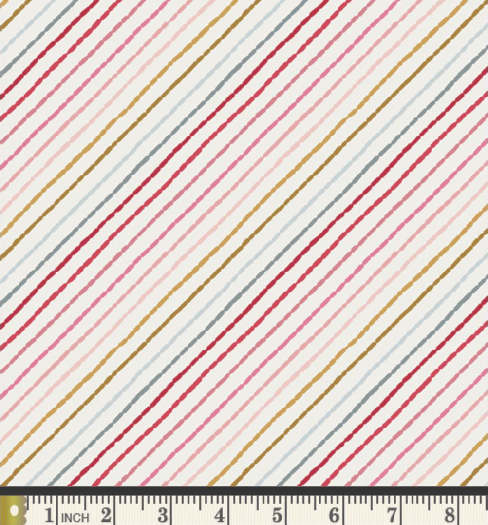 Jolly Ribbons Festive – Premium Cotton by the Yard – ADVENTALE Collection by Katarina Roccella – Art Gallery Fabrics, Holiday Striped Print
