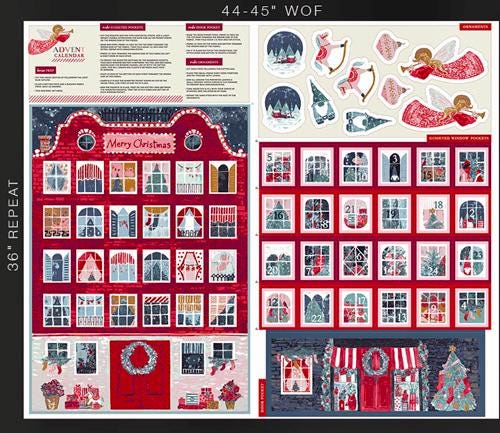 Advent Calendar Panel – Cotton by the Yard – ADVENTALE Collection by Katarina Roccella – Art Gallery Fabrics, Panel Size = 36" x 44"