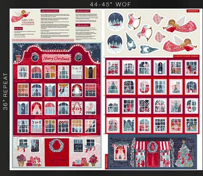 Advent Calendar Panel – Cotton by the Yard – ADVENTALE Collection by Katarina Roccella – Art Gallery Fabrics, Panel Size = 36" x 44"