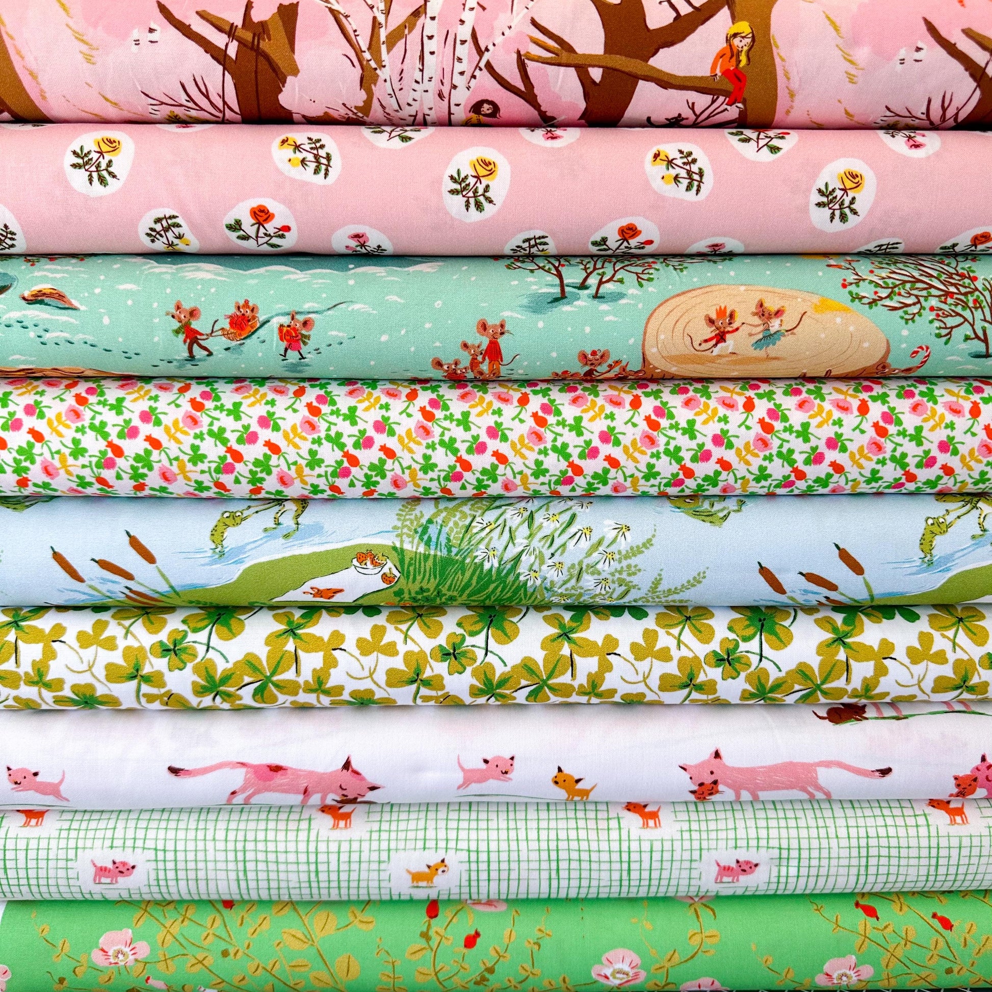 Nanny Bee Fabric by the Yard, Floral Cotton Print Fabric for Sewing & Crafts, by Heather Ross, Oeko-Tex Certified Windham Fabrics