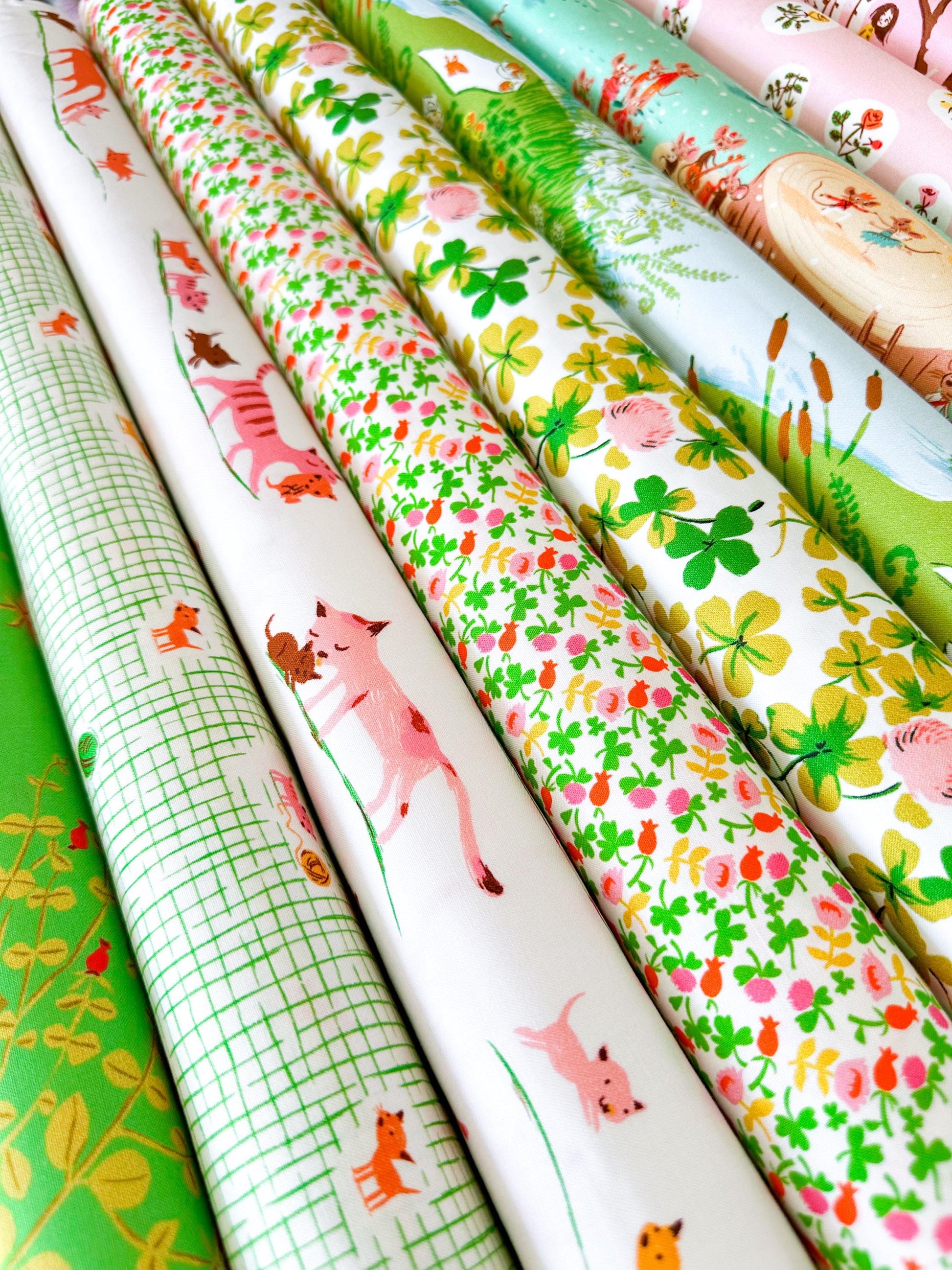 Nanny Bee Fabric by the Yard, Floral Cotton Print Fabric for Sewing & Crafts, by Heather Ross, Oeko-Tex Certified Windham Fabrics