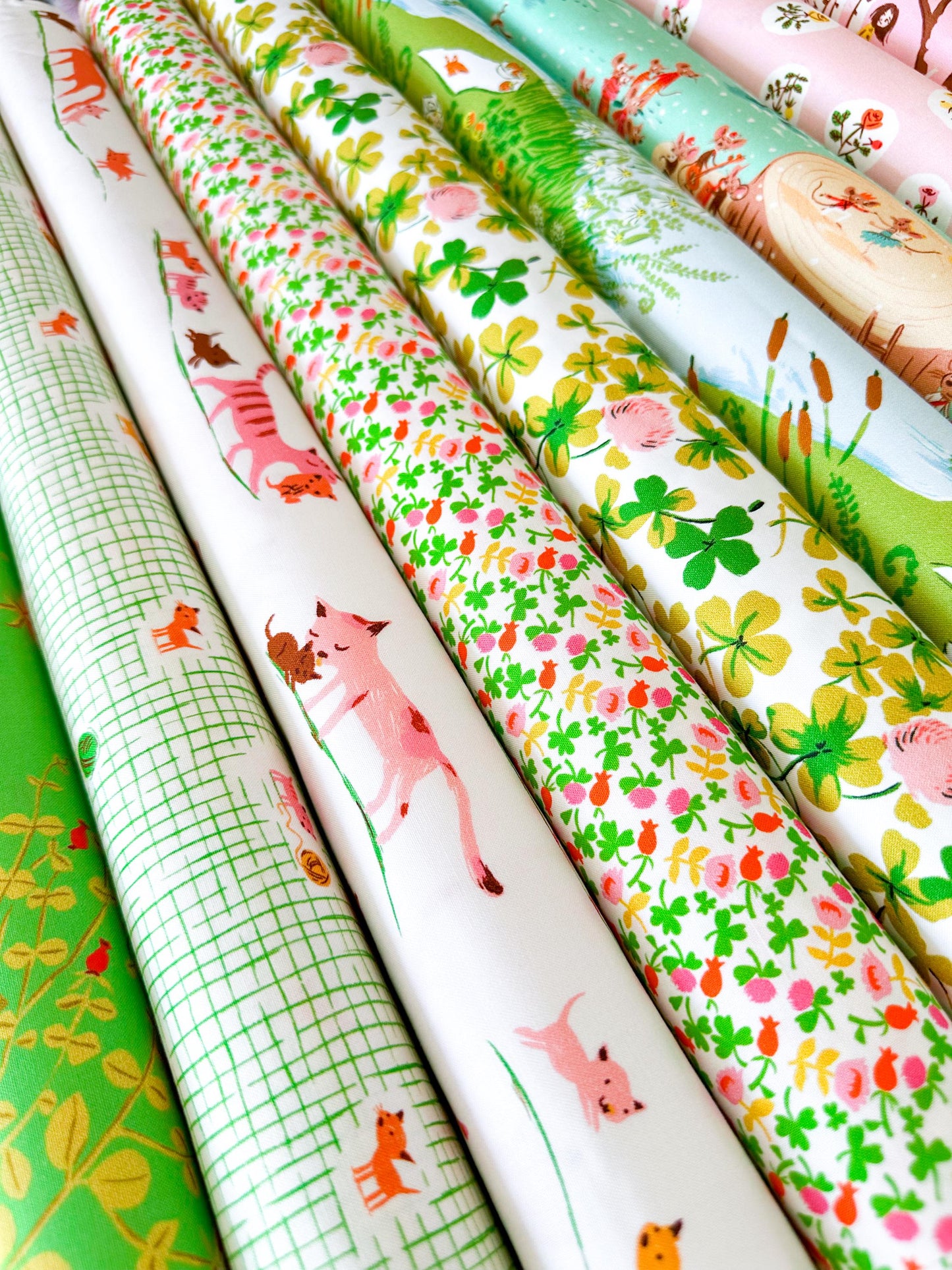 Kitten Plaid Fabric by the Yard, Cat Cotton Print Fabric for Sewing & Crafts, by Heather Ross, Oeko-Tex Certified Windham Fabrics