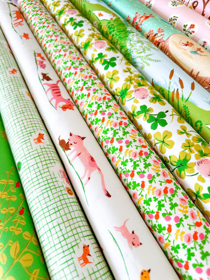 Kitten Plaid Fabric by the Yard, Cat Cotton Print Fabric for Sewing & Crafts, by Heather Ross, Oeko-Tex Certified Windham Fabrics