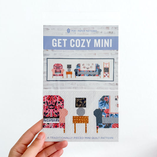 Get Cozy Mini Quilt Pattern by Pen + Paper Patterns | Modern Paper Quilt Pattern | Quick Project for Quilters