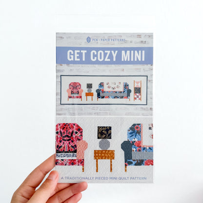 Get Cozy Mini Quilt Pattern by Pen + Paper Patterns | Modern Paper Quilt Pattern | Quick Project for Quilters
