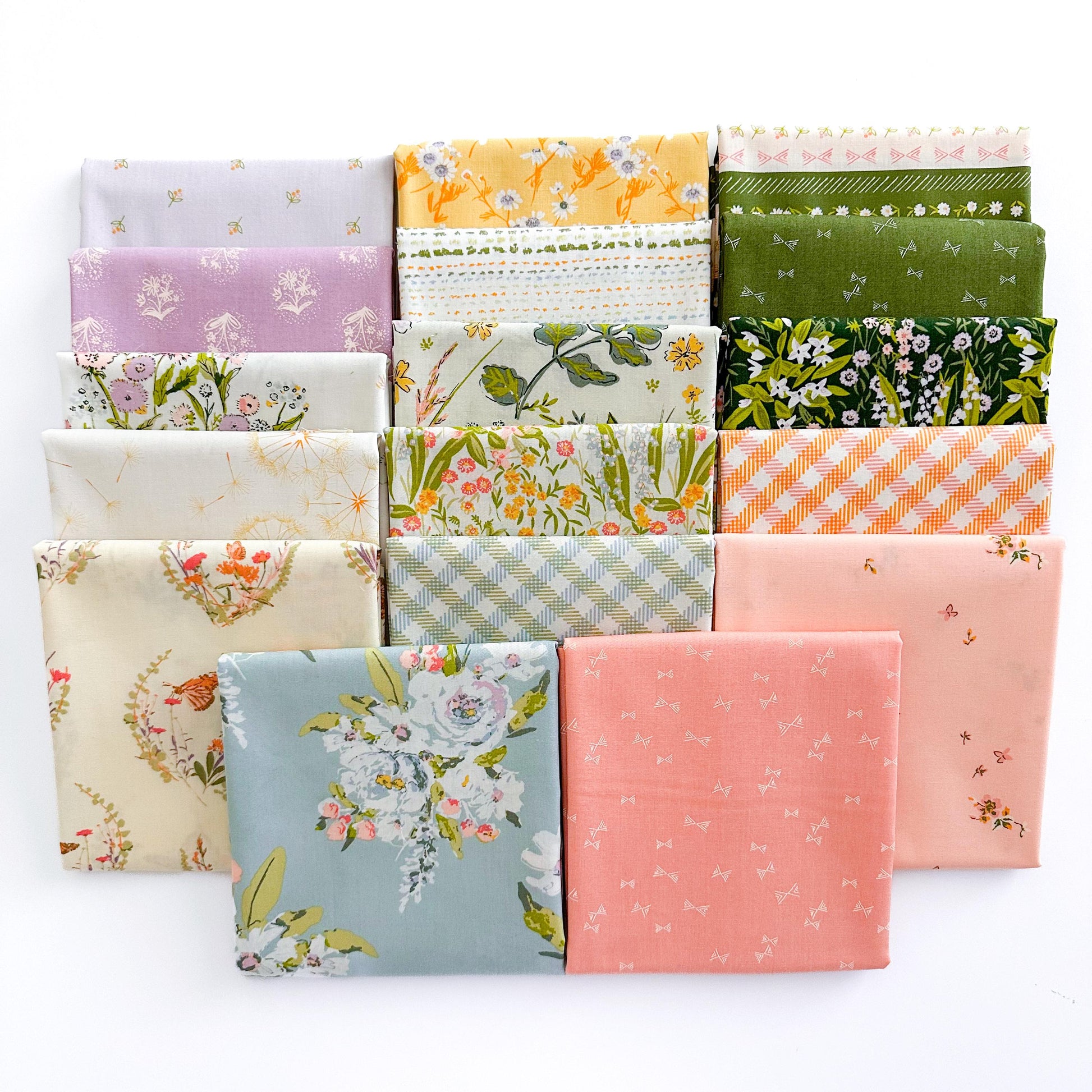 Midsummer Fabric Bundle – 17 Pc Half Yard Fat Quarter, or Quarter Yard Cuts – Art Gallery Fabrics by Sharon Holland – Floral Quilting Cotton