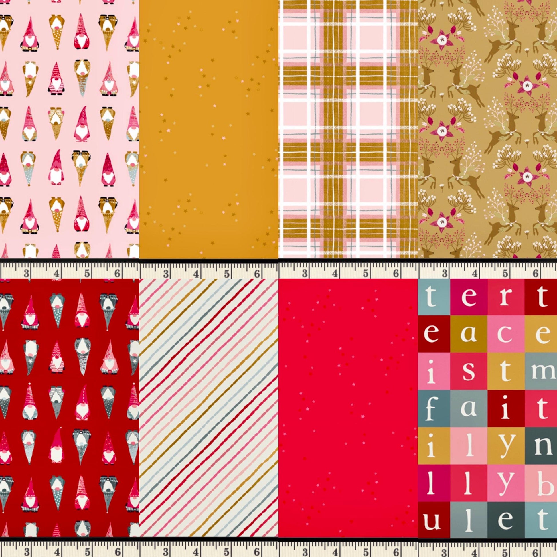 Adventale Fat Quarter Bundle – 16 Pc Christmas Fabric by Art Gallery Fabrics – Holiday Cotton Prints by Katarina Roccella