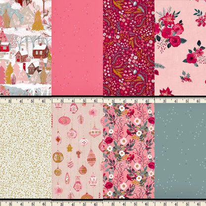 Adventale Fat Quarter Bundle – 16 Pc Christmas Fabric by Art Gallery Fabrics – Holiday Cotton Prints by Katarina Roccella