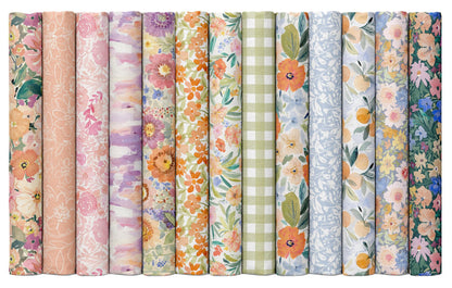 Marigold Fabric - By Dear Stella - SECRET GARDEN Collection - Cotton By The Yard - Floral Pattern