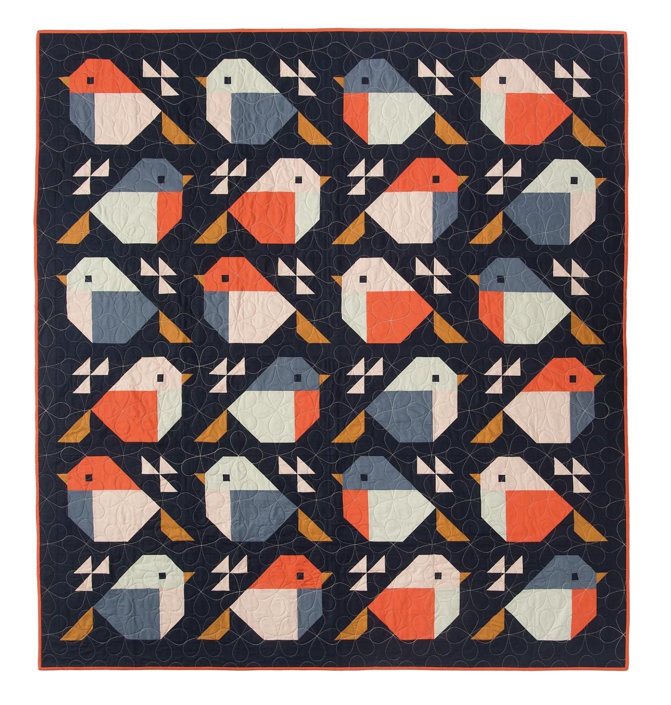 Sparrows Quilt Pattern by Pen + Paper Patterns | Modern Bird Quilt | Printed Pattern | Little Fawn Fabric