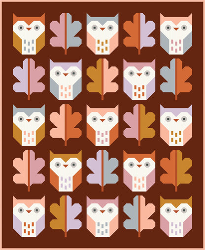 Night Owl Quilt Pattern by Pen + Paper Patterns | Modern Bird Quilt | Printed Pattern | Little Fawn Fabric