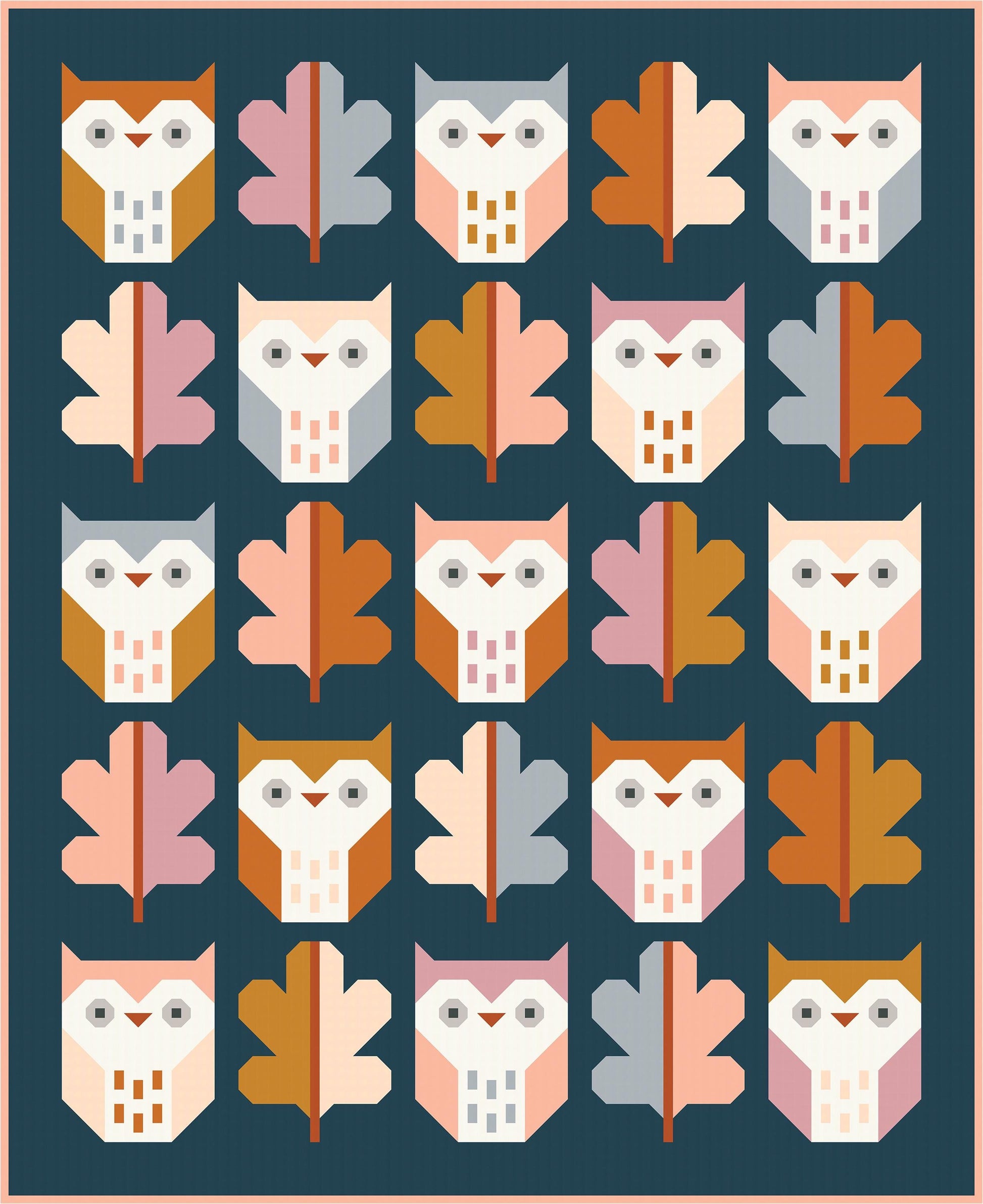 Night Owl Quilt Pattern by Pen + Paper Patterns | Modern Bird Quilt | Printed Pattern | Little Fawn Fabric