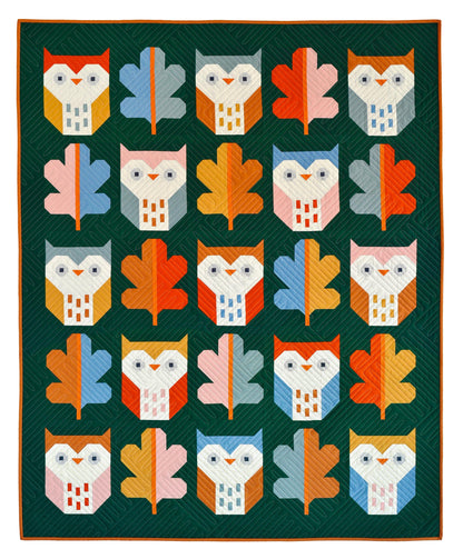 Night Owl Quilt Pattern by Pen + Paper Patterns | Modern Bird Quilt | Printed Pattern | Little Fawn Fabric