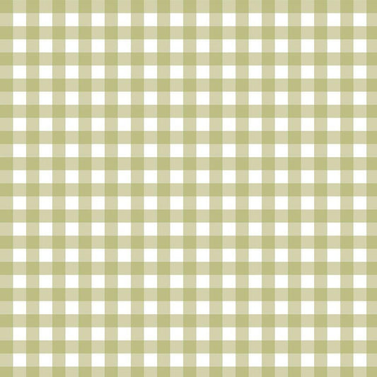 Olive Grove Gingham Fabric - By Dear Stella - SECRET GARDEN Collection - Cotton By The Yard - Checkered Pattern