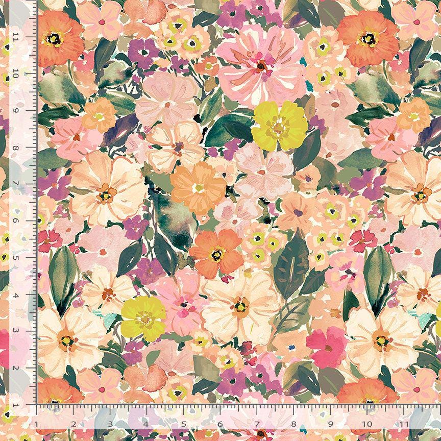 Mountain Meadow Fabric - By Dear Stella - SECRET GARDEN Collection - Cotton By The Yard - Floral Pattern