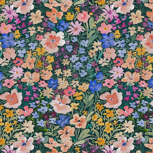 Leap Year Fabric - By Dear Stella - SECRET GARDEN Collection - Cotton By The Yard - Floral Pattern