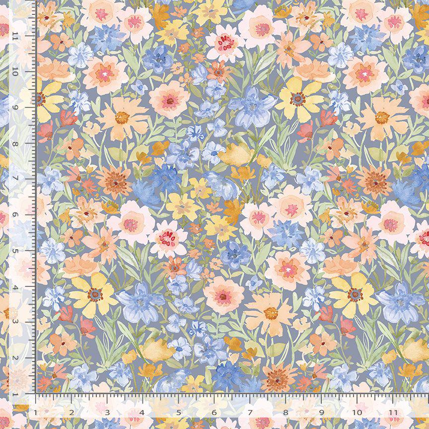 Salt Pond Beach Fabric - By Dear Stella - SECRET GARDEN Collection - Cotton By The Yard - Floral Pattern