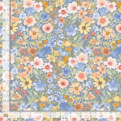Salt Pond Beach Fabric - By Dear Stella - SECRET GARDEN Collection - Cotton By The Yard - Floral Pattern