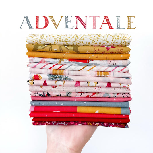 Adventale Christmas Fabric Bundle – 16 Pc Half Yard, Fat Quarter, or Quarter Yard Cuts – Holiday Quilting Cotton by Katarina Roccella – AGF