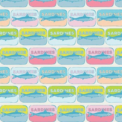 Mar de Sardinhas Fabric – Coastal Fish Print by AGF Studio – Costeira Collection – Ocean Cotton Fabric by the Yard