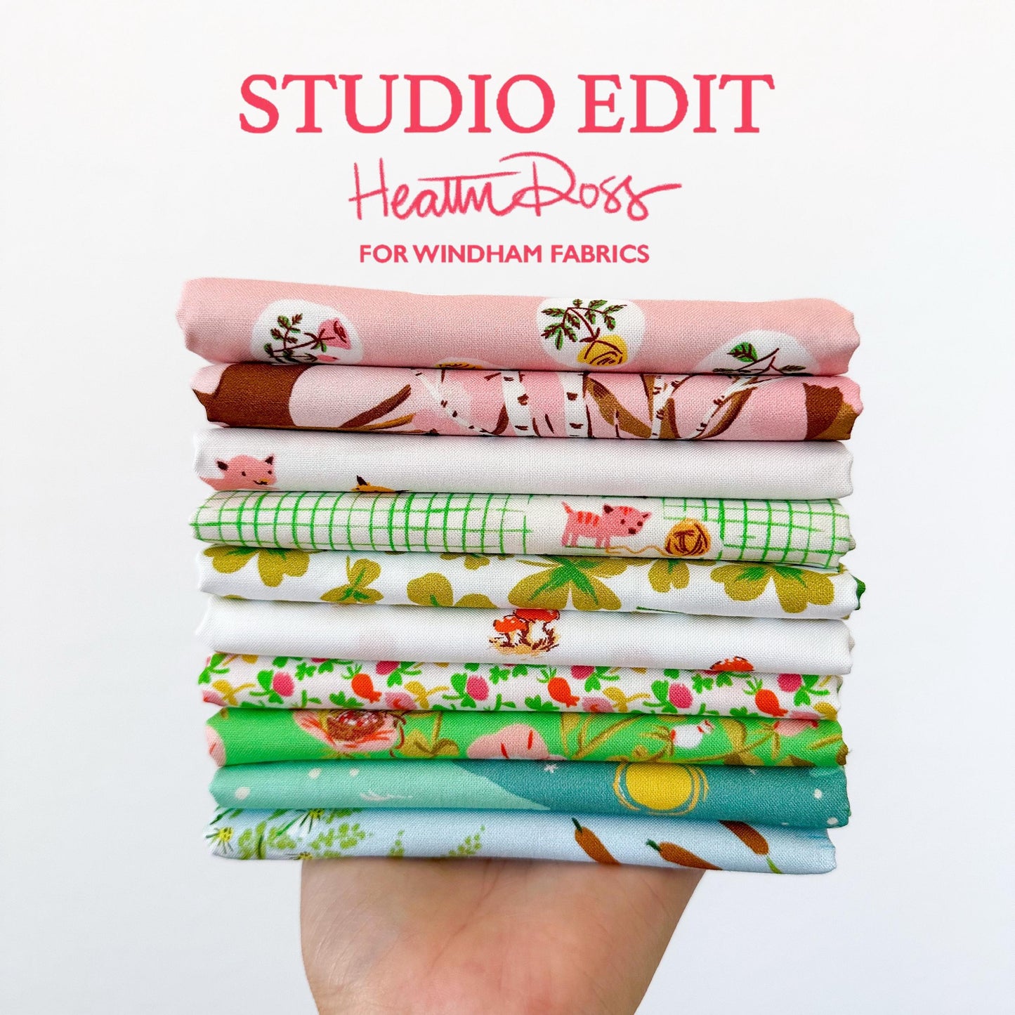 Studio Edit by Heather Ross – Windham Fabric Bundle – 10 Pc Set – Half-Yard, Quarter-Yard or Fat Quarter – Floral, Vintage, Modern