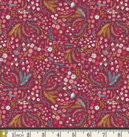 Yuletide Ditsies – Premium Cotton by the Yard – ADVENTALE Collection by Katarina Roccella – Art Gallery Fabrics, Holiday Floral Print