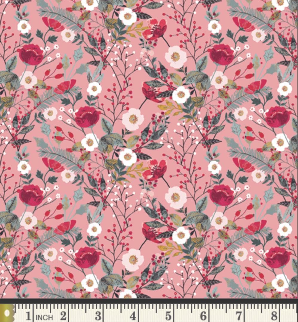 Merriment Flora – Premium Cotton by the Yard – ADVENTALE Collection by Katarina Roccella – Art Gallery Fabrics, Holiday Print