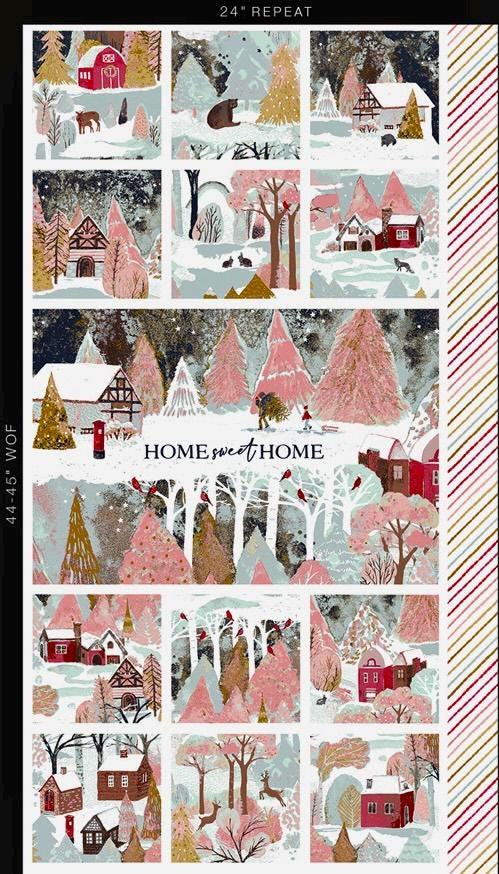 Welcome Home Panel – Premium Cotton by the Yard – ADVENTALE Collection by Katarina Roccella – Art Gallery Fabrics, Panel Size = 24" x 44"