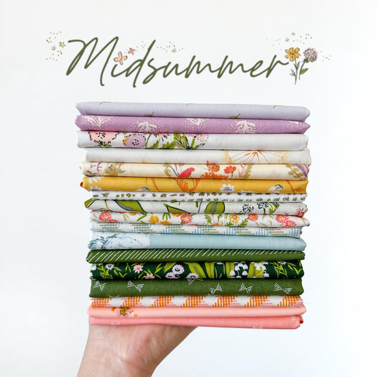 Midsummer Fabric Bundle – 17 Pc Half Yard Fat Quarter, or Quarter Yard Cuts – Art Gallery Fabrics by Sharon Holland – Floral Quilting Cotton