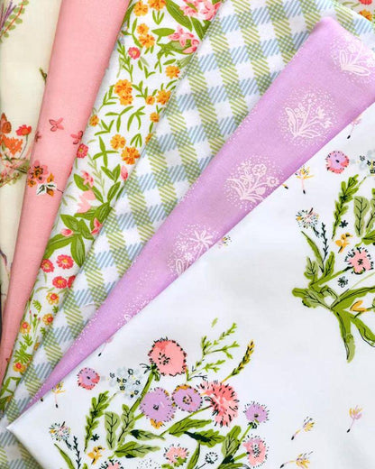Midsummer Fabric Bundle – 17 Pc Half Yard Fat Quarter, or Quarter Yard Cuts – Art Gallery Fabrics by Sharon Holland – Floral Quilting Cotton
